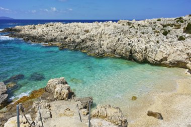 Görünümü güzel deniz bay, Kefalonia, oniki adalar ve Assos Köyü