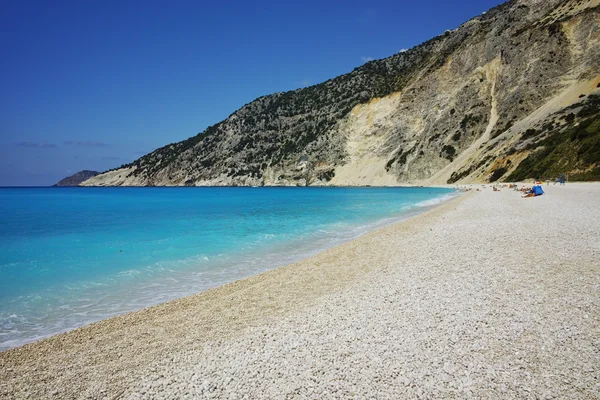 Incredibile panorama della spiaggia di Foki Fiskardo, Cefalonia, Isole Ionie — Foto Stock