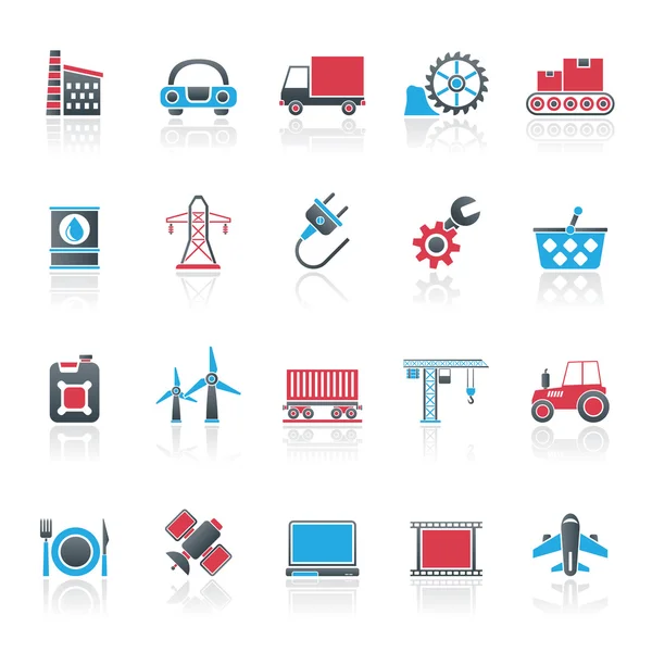 Iconos empresariales e industriales — Vector de stock