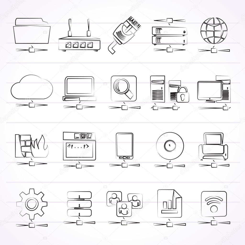 Computer Network and internet icons