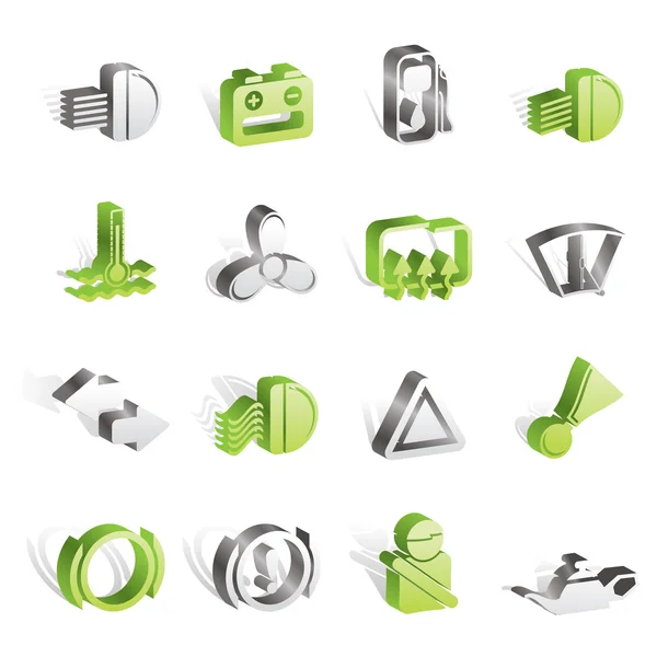 Iconos del tablero de instrumentos del coche — Vector de stock