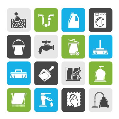 siluet simgeler temizlik ve hijyen