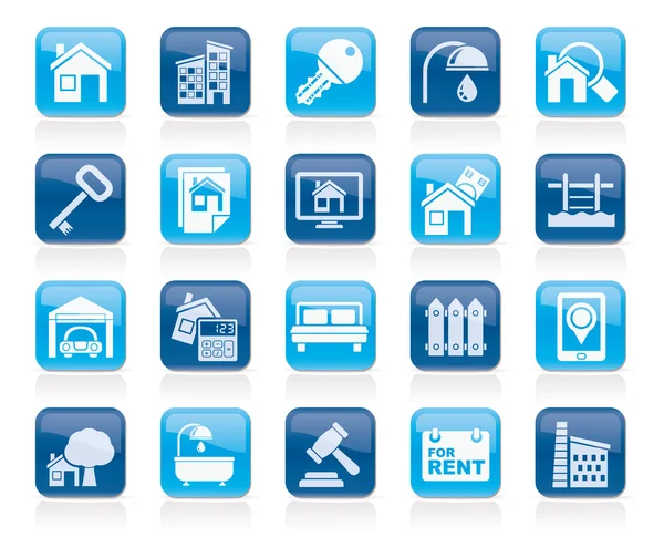 Negocio inmobiliario Iconos — Vector de stock