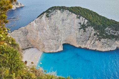 Navagio batık Beach, Zakynthos mavi suları