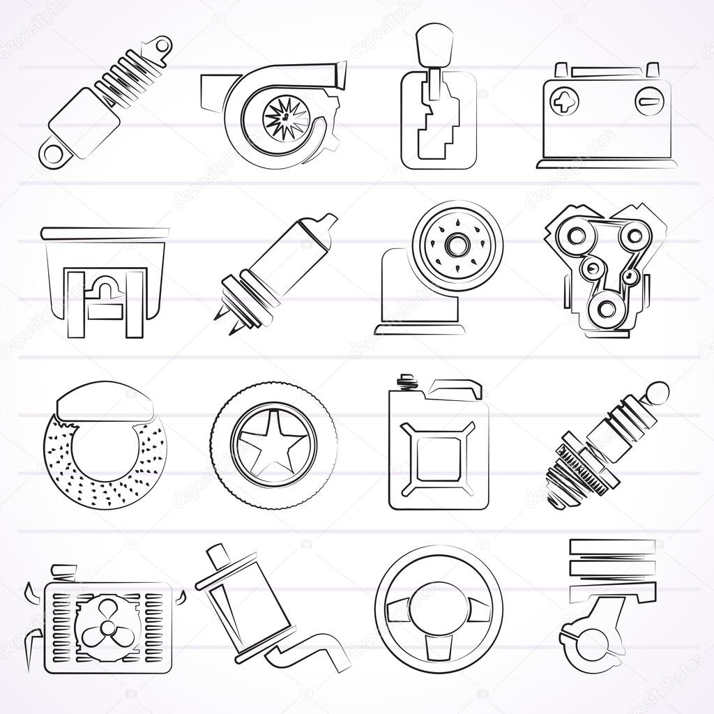 Car part and services icons