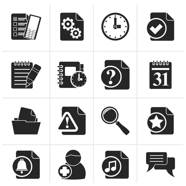 Black Organizer, communication and connection icons — Stock Vector