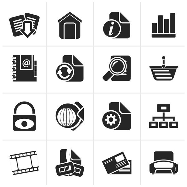 Black Web Site and Internet icons