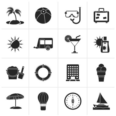 Siyah tatil ve tatil simgeler