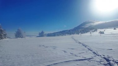 Bulgaristan 'ın Sofya Şehir Bölgesi, Vitosha Dağı' nın İnanılmaz Kış manzarası