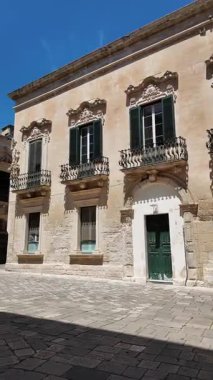 İtalya 'nın Apulia Bölgesi' ndeki Eski Lecce kasabasının muhteşem manzarası.