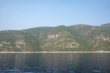 Lefkada, İyon Adaları, Yunanistan 'ın kıyı şeridinin inanılmaz panoramik manzarası