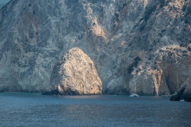 Lefkada, İyon Adaları, Yunanistan 'ın kıyı şeridinin inanılmaz panoramik manzarası