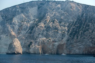 Lefkada, İyon Adaları, Yunanistan 'ın kıyı şeridinin inanılmaz panoramik manzarası