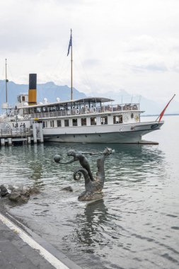 VEVEY, SWitzERLAND - 19 Haziran 2023: Vevey, Vaud Kantonu, İsviçre