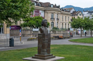 VEVEY, SWitzERLAND - 19 Haziran 2023: Vevey, Vaud Kantonu, İsviçre