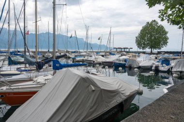 VEVEY, SWitzERLAND - 19 Haziran 2023: Vevey, Vaud Kantonu, İsviçre