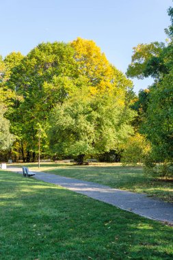 Bulgaristan 'ın Sofya kentindeki South Park' ın Muhteşem Sonbahar Manzarası