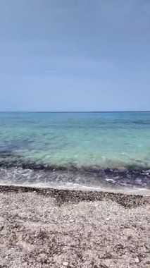 Yunanistan 'ın İyon Adaları' ndaki Agios Ioannis plajı yakınlarındaki Lefkada Sahili 'nin Muhteşem Panoraması