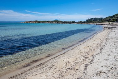 Karydi Sahili yakınlarındaki Sithonia kıyı şeridi, Chalkidiki, Orta Makedonya, Yunanistan