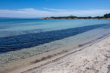 Karydi Sahili yakınlarındaki Sithonia kıyı şeridi, Chalkidiki, Orta Makedonya, Yunanistan