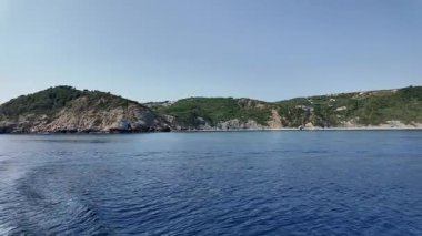 Skiathos Adası, Sporades, Teselya, Yunanistan 'ın inanılmaz kıyı şeridi manzarası