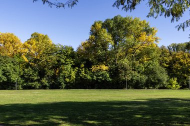 Bulgaristan 'ın Sofya kentindeki South Park' ın şaşırtıcı sonbahar manzarası