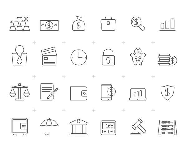 塗装ラインの銀行、ビジネス、金融のアイコン — ストックベクタ