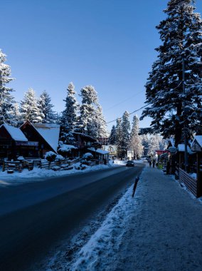 BOROVETS, BULGARIA - 20 Şubat 2025: Bulgaristan 'ın Sofya Bölgesindeki Rila Dağı' ndaki Borovets kayak merkezinin kış manzarası