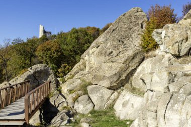 Bulgaristan 'ın Kardzhali Bölgesi, Perperikon antik Trakya kentinin sonbahar manzarası