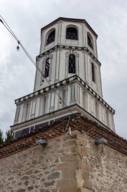 Typical street and houses at The old town of city of Plovdiv, Bulgaria