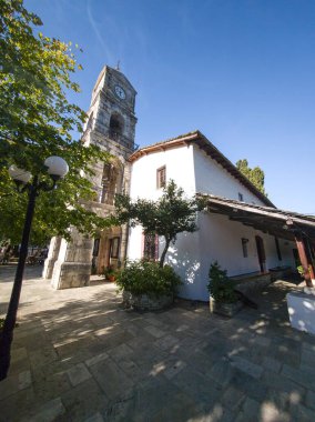 Pelion Dağı, Teselya, Yunanistan 'daki Zagora Köyü' nün muhteşem manzarası