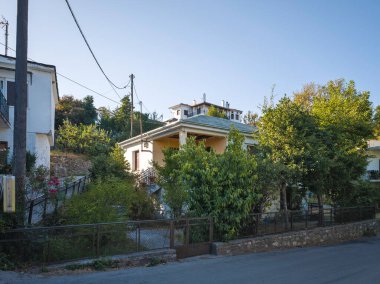 Pelion Dağı, Teselya, Yunanistan 'daki Zagora Köyü' nün muhteşem manzarası