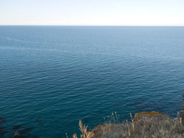 Bulgaristan 'ın Kaliakra Burnu, Dobrich Bölgesi' ndeki Karadeniz kıyısı ve Antik kalıntıları