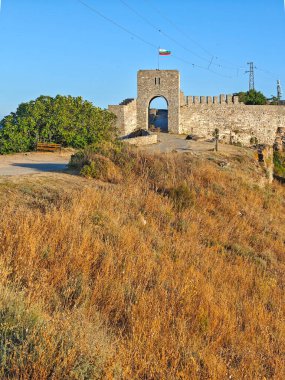 Bulgaristan 'ın Kaliakra Burnu, Dobrich Bölgesi' ndeki Karadeniz kıyısı ve Antik kalıntıları