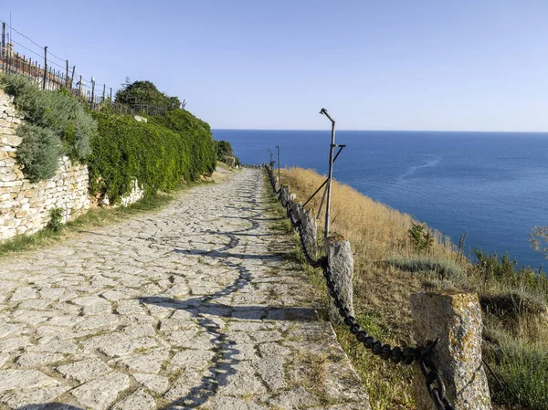 Bulgaristan 'ın Kaliakra Burnu, Dobrich Bölgesi' ndeki Karadeniz kıyısı ve Antik kalıntıları