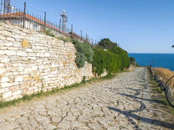 Bulgaristan 'ın Kaliakra Burnu, Dobrich Bölgesi' ndeki Karadeniz kıyısı ve Antik kalıntıları