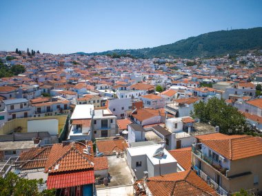Amazing Panorama of The town of Skiathos, Sporades, Thessaly, Greece