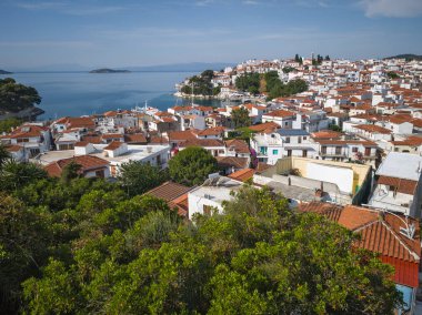 Amazing Panorama of The town of Skiathos, Sporades, Thessaly, Greece