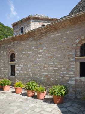 Evangelistria Manastırı Skiathos Adası, Sporades, Thessaly, Yunanistan 'daki Bakire Meryem Annunciation