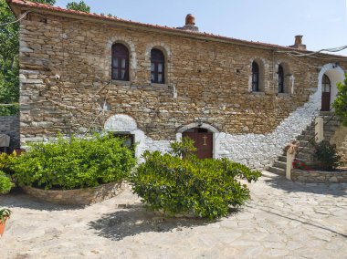 Evangelistria Manastırı Skiathos Adası, Sporades, Thessaly, Yunanistan 'daki Bakire Meryem Annunciation