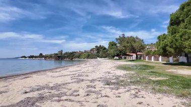 Kastri Sahili yakınlarındaki Sithonia kıyı şeridi, Chalkidiki, Orta Makedonya, Yunanistan