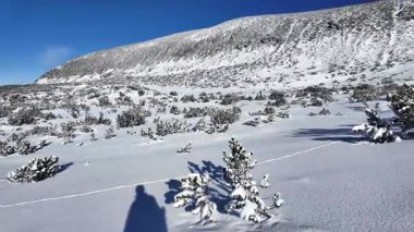 Bulgaristan 'ın Musala zirvesi yakınlarındaki Rila Dağı' nın şaşırtıcı kış manzarası