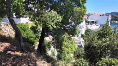 Skiathos, Sporades, Thessaly, Yunanistan 'ın Eski Kasabası' nın Hayret Veren Manzarası