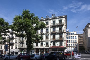 GENEVA, SWitzERLAND - 18 Haziran 2023: İsviçre 'nin Cenevre kentinin Panoraması