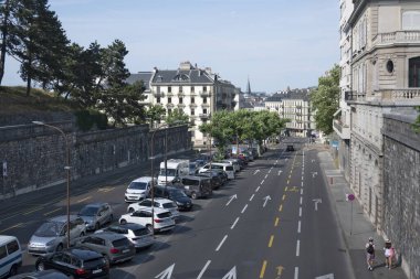 GENEVA, SWitzERLAND - 18 Haziran 2023: İsviçre 'nin Cenevre kentinin Panoraması