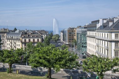 GENEVA, SWitzERLAND - 18 Haziran 2023: İsviçre 'nin Cenevre kentinin Panoraması
