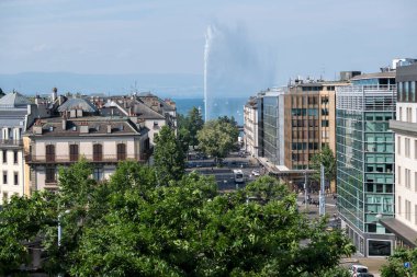 GENEVA, SWitzERLAND - 18 Haziran 2023: İsviçre 'nin Cenevre kentinin Panoraması