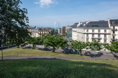 GENEVA, SWitzERLAND - 18 Haziran 2023: İsviçre 'nin Cenevre kentinin Panoraması