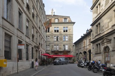 GENEVA, SWitzERLAND - 18 Haziran 2023: İsviçre 'nin Cenevre kentinin Panoraması