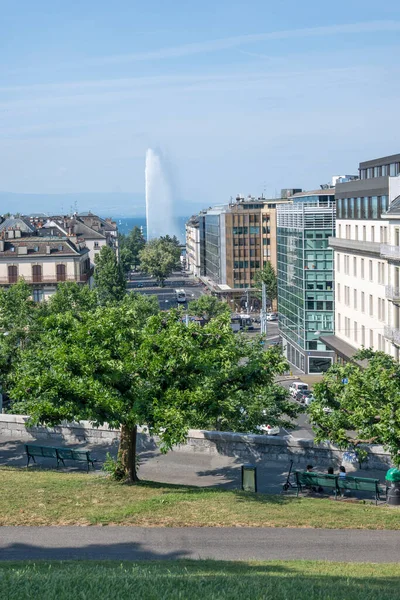 GENEVA, SWitzERLAND - 18 Haziran 2023: İsviçre 'nin Cenevre kentinin Panoraması